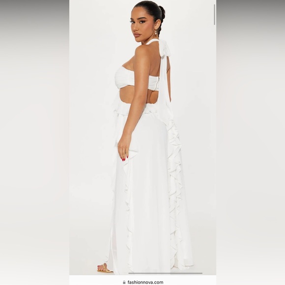 White ruffle maxi dress - Picture 2 of 3